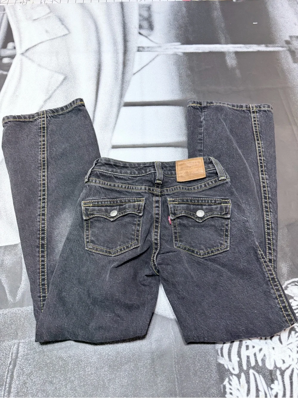 Levi’s Premium Quality Women’s sz 23 Black Noughties Bootcut Jeans A2